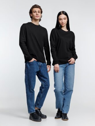 Футболка унисекс с длинным рукавом Pioneer LSL, черная Футболка унисекс с длинным рукавом Pioneer LSL, черная